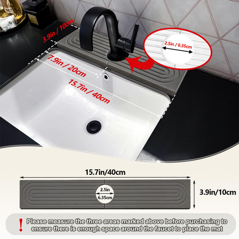HUHAYUYA Stone Faucet Mat shows splash guard benefits for mess-free sinks.