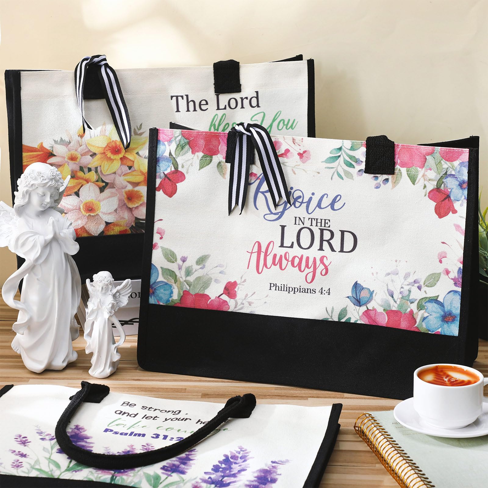 Huhumy bible verse tote bag with inscription, ideal for organized daily carrying