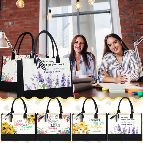 Huhumy packaged flower-design tote bag set, ready for gifting