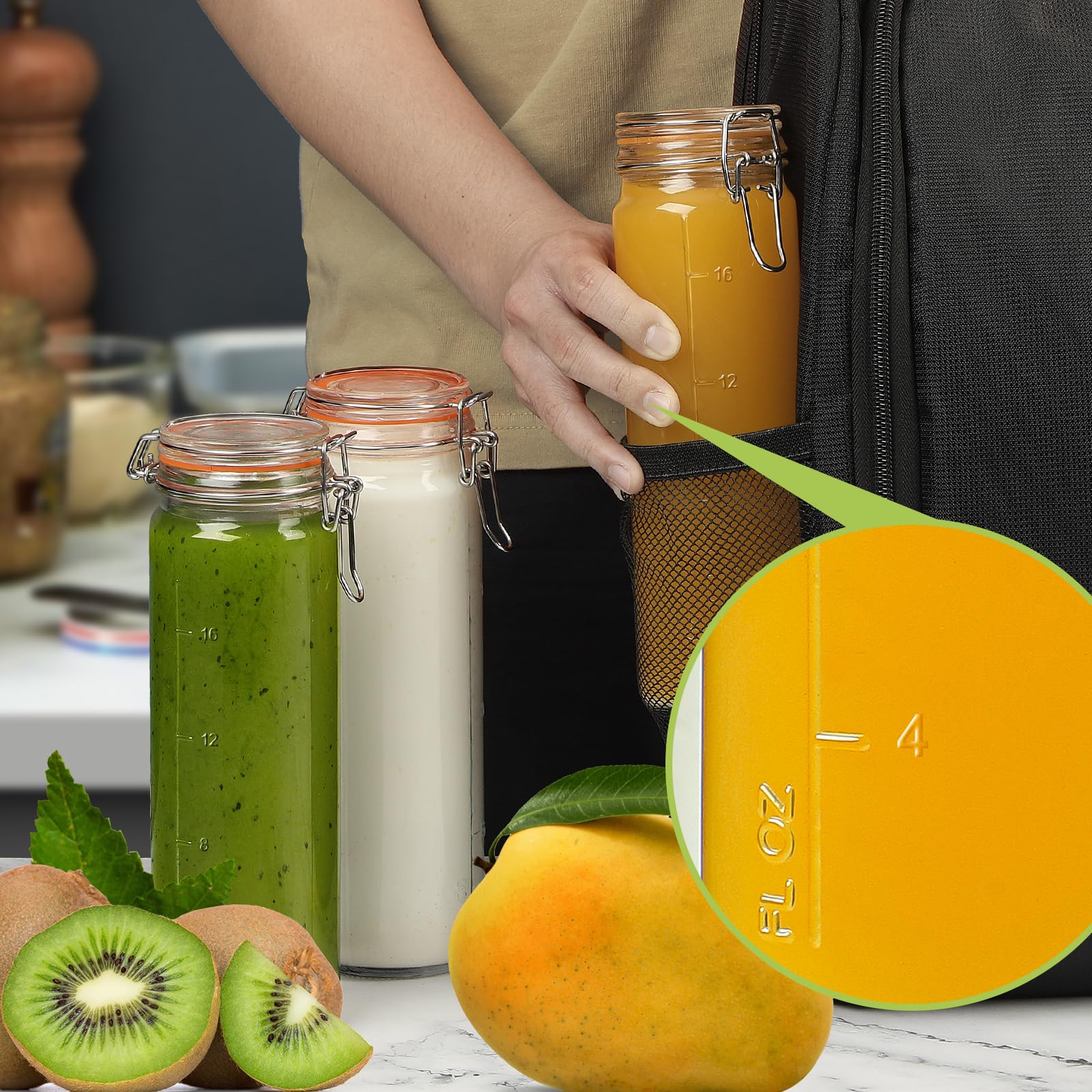 Huichuiero jar shows measurement marks for easy portioning
