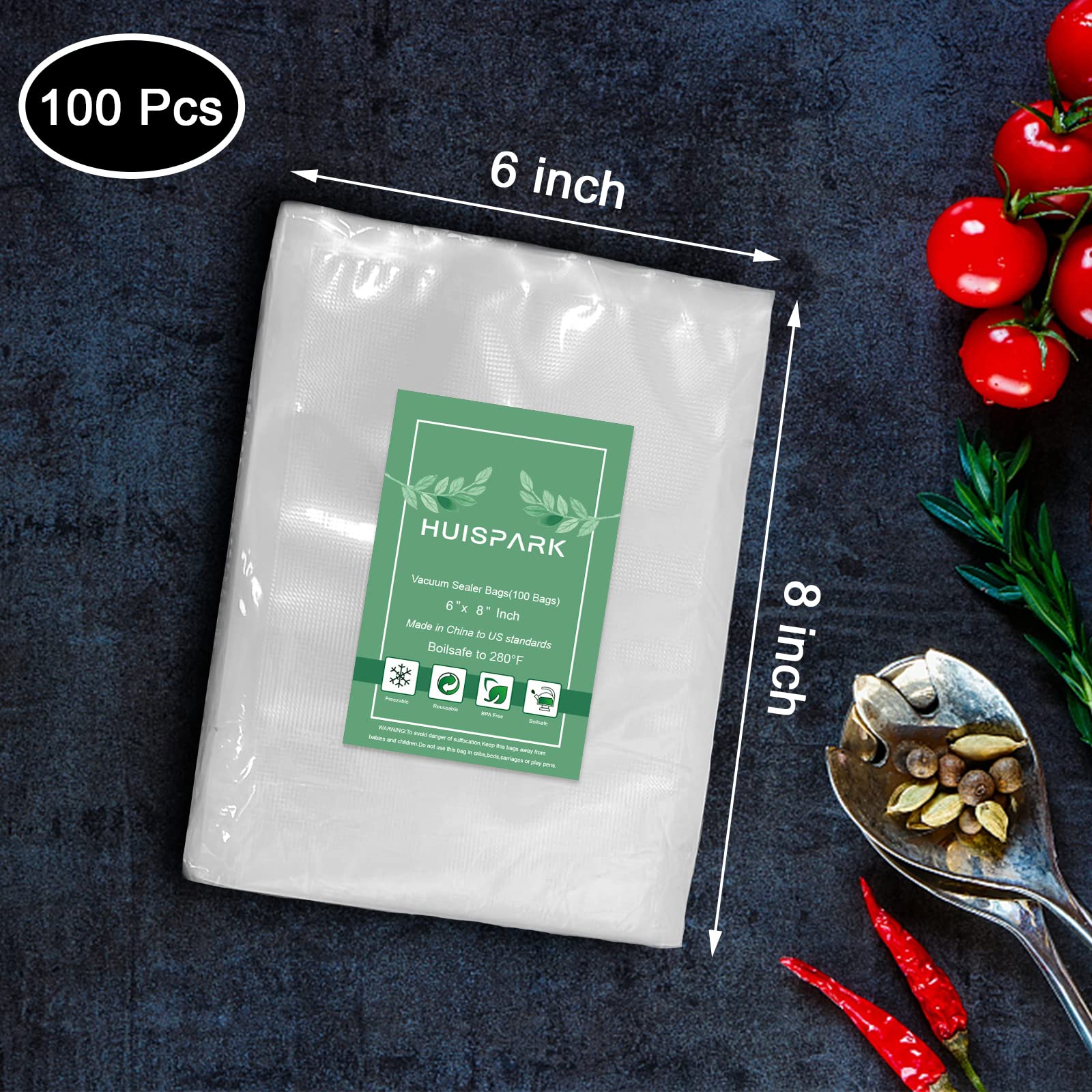 HUISPARK 100-piece pack eases bulk stocking and routine meal prep.