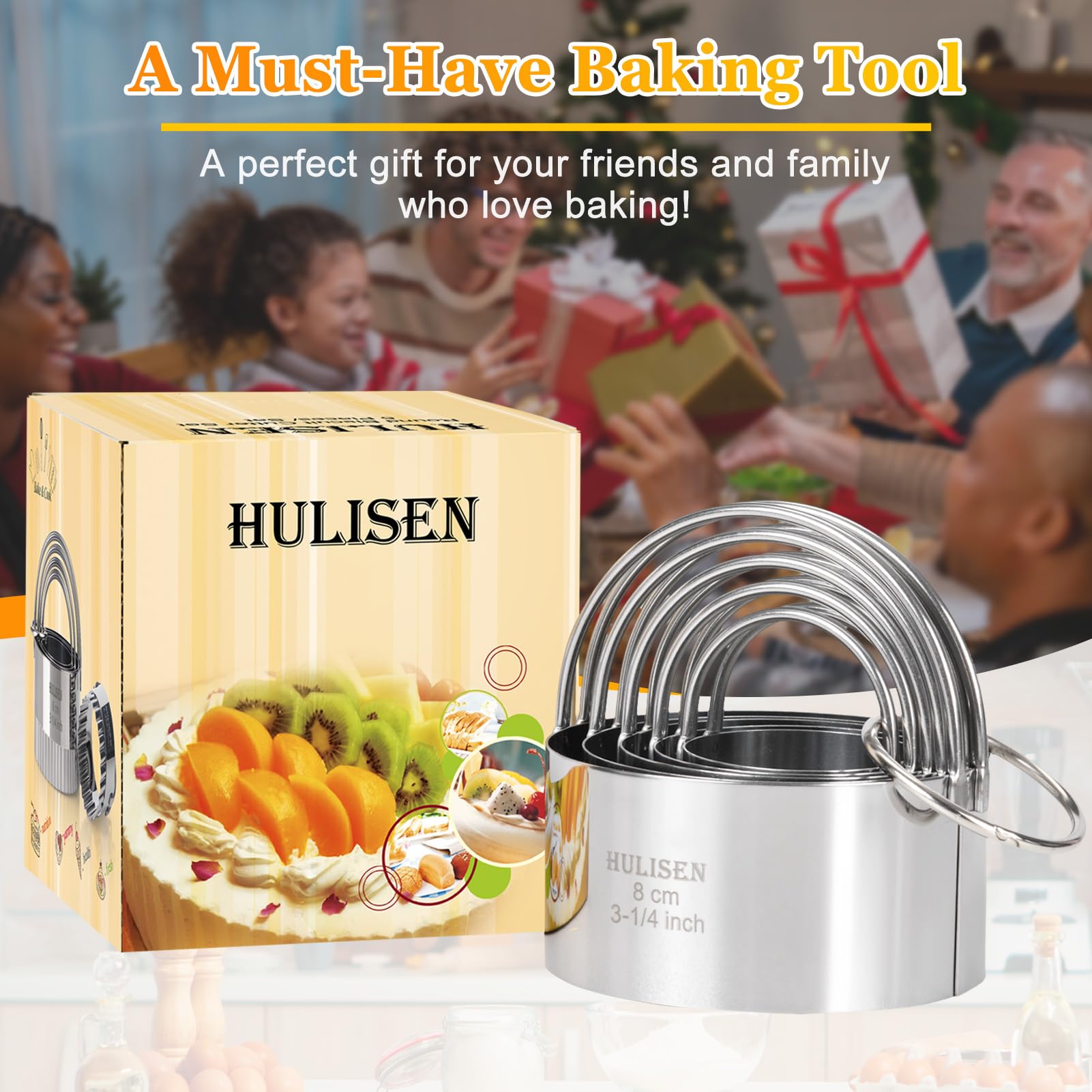 HULISEN Biscuit Cutter Set with arched handle for comfortable grip.