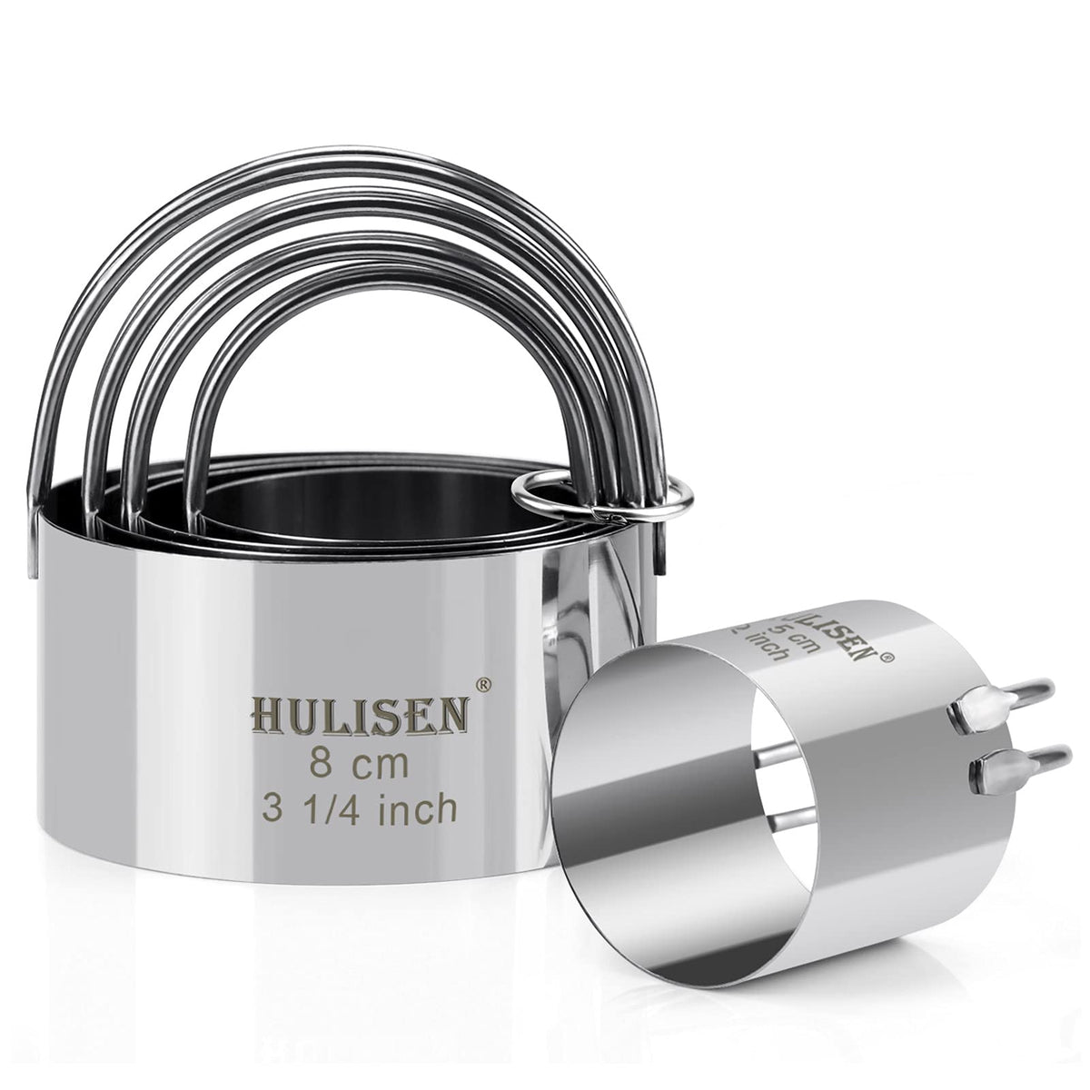 HULISEN Biscuit Cutter Set round 1-3-4 inch cutter for precise cookies.