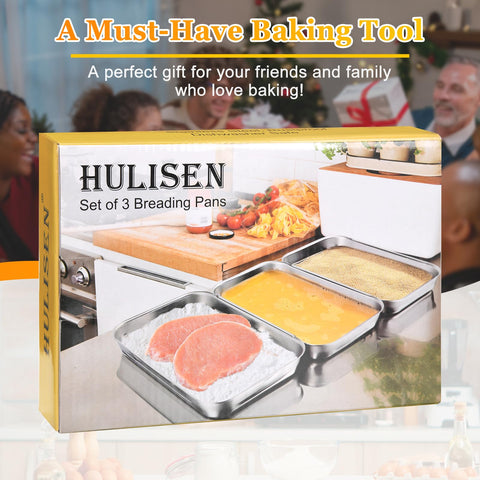 HULISEN breading trays ideal for chicken and fish prep.