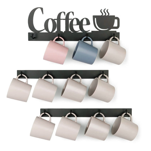 HULISEN three-tier wall mug rack keeps cups organized and reachable.