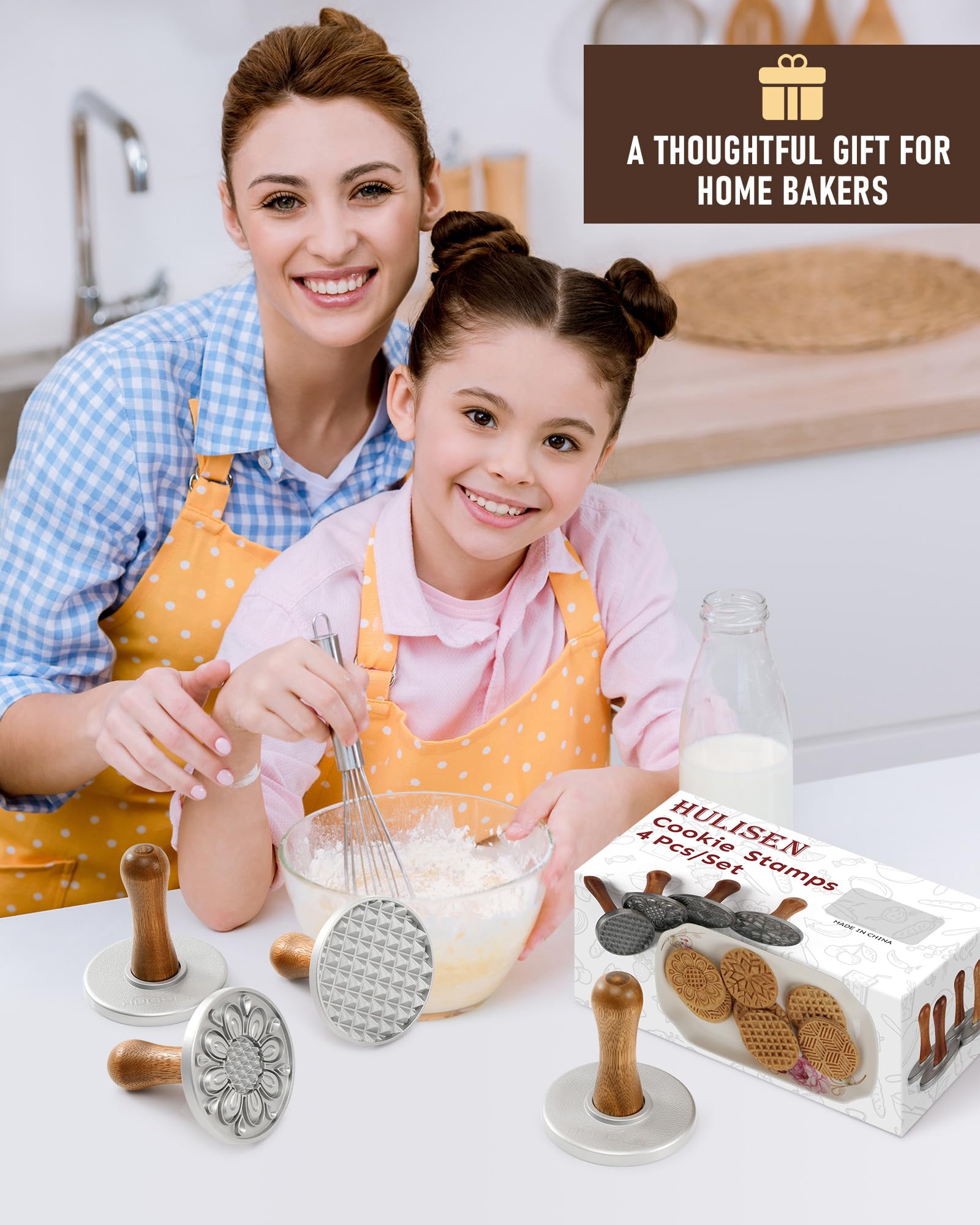 HULISEN all-in-one cookie-stamp kit displayed in box for gifting