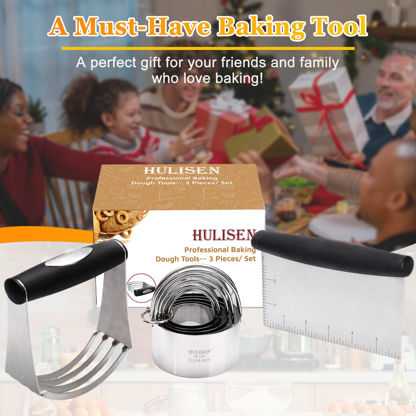 HULISEN dough blender with sturdy handle for quick, uniform butter incorporation