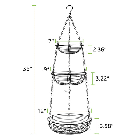HULISEN heavy-duty kitchen basket with open design for airflow