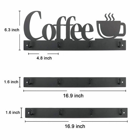 HULISEN kitchen mug display rack fits large and standard mugs.