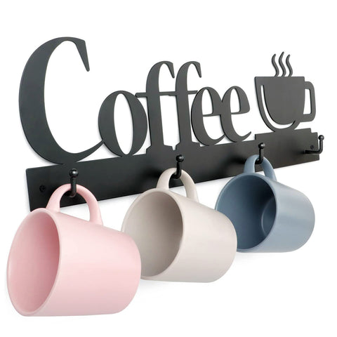 HULISEN metal coffee sign decor enhances kitchen wall display.
