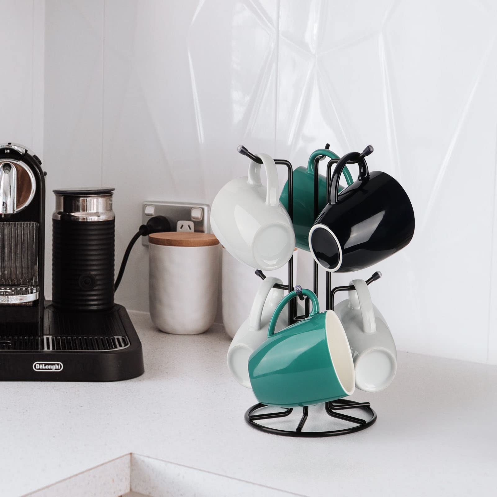 HULISEN mug-tree large mugs storage demonstrates capacity for bulky cups