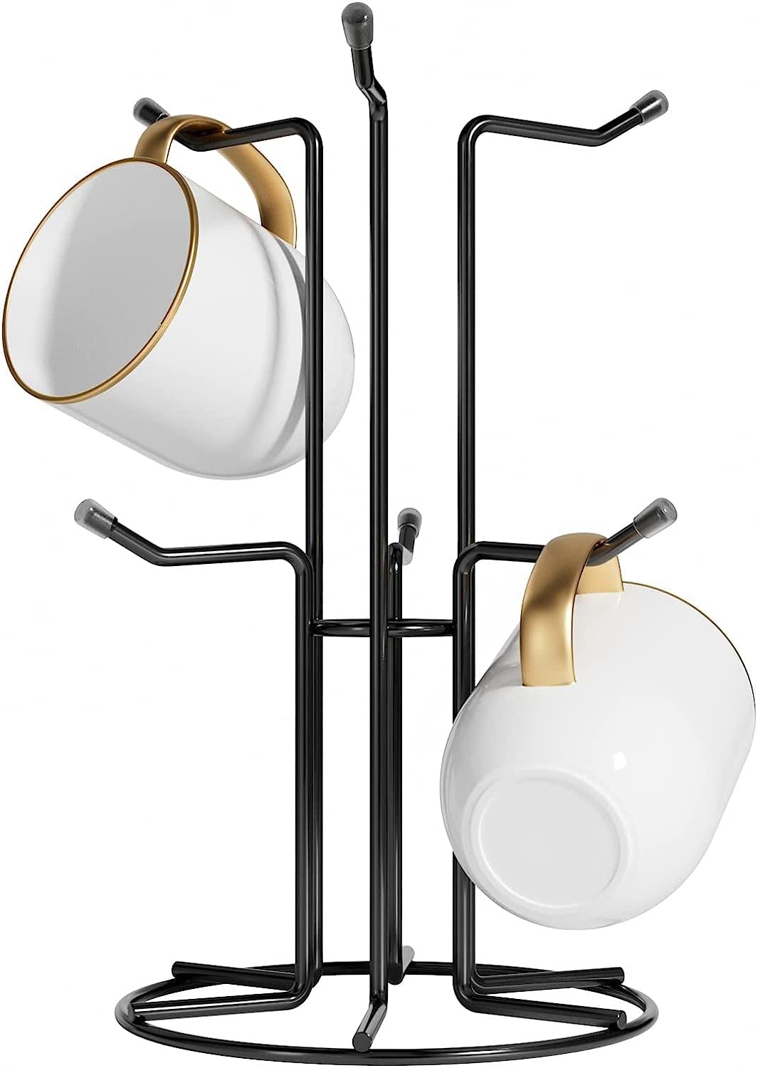 HULISEN mug-tree top view, mugs neatly organized and ready at a glance