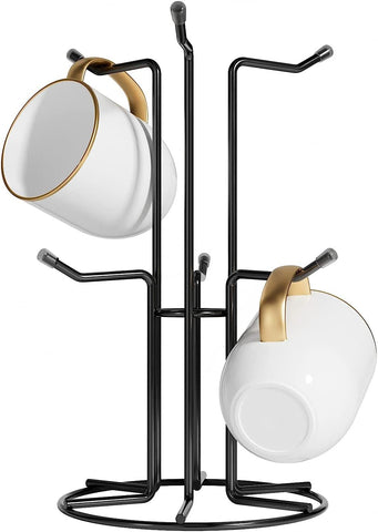 HULISEN mug-tree top view, mugs neatly organized and ready at a glance