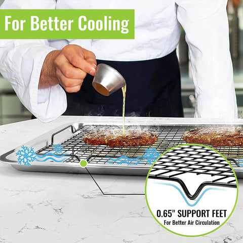 HULISEN rack with 0.65-inch feet promotes faster, even cooling.