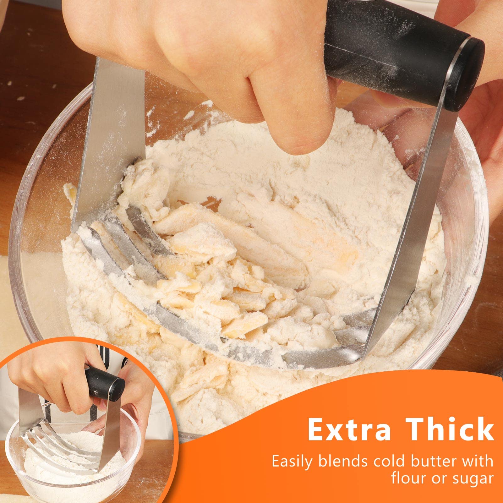 HULISEN pastry scraper with non-slip grip for comfortable scraping