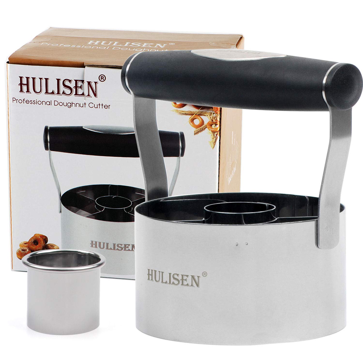 HULISEN donut cutter with soft grip handle for comfortable baking
