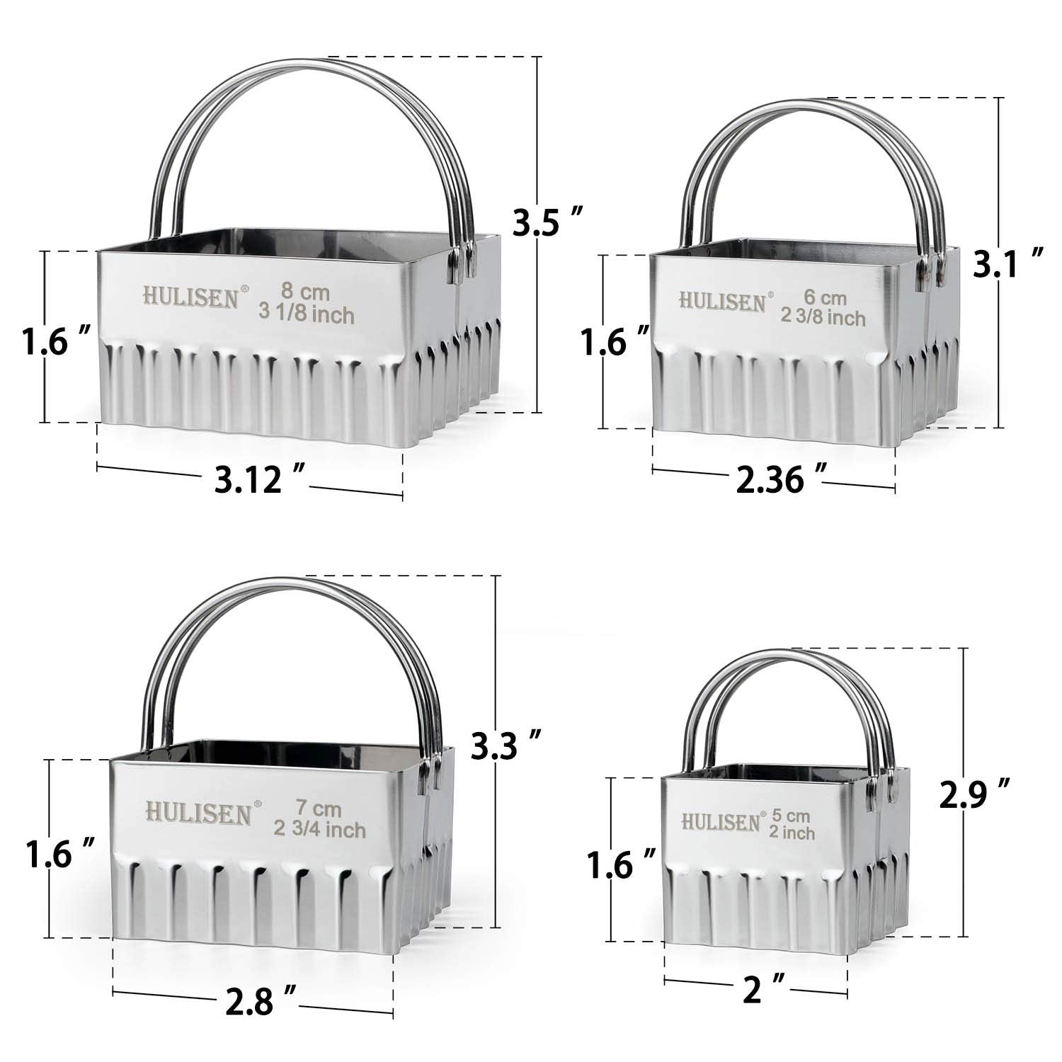 HULISEN stainless steel cookie cutters stay sharp and easy to clean.