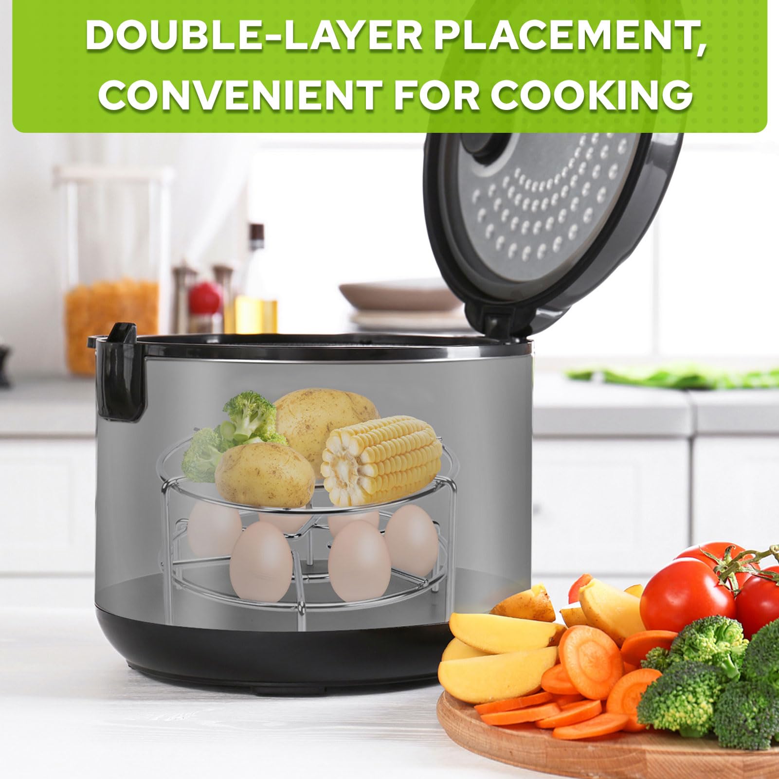 HULISEN stainless steel rack offers rust resistance and dishwasher safety.