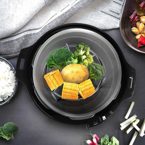 HULISEN steam rack doubles as cooling or pot stand for versatility.