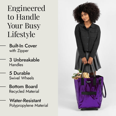 HULKEN ultraviolet bag open showing organized interior for easy packing
