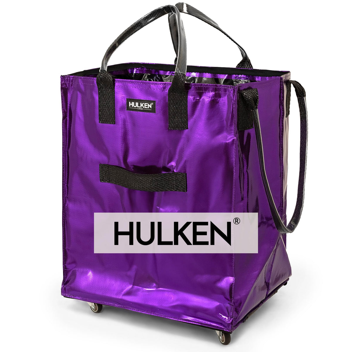 HULKEN large ultraviolet bag with wheels in action for easy grocery trips