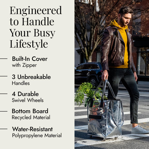 HULKEN tote with zipper closure keeps contents secure during transport