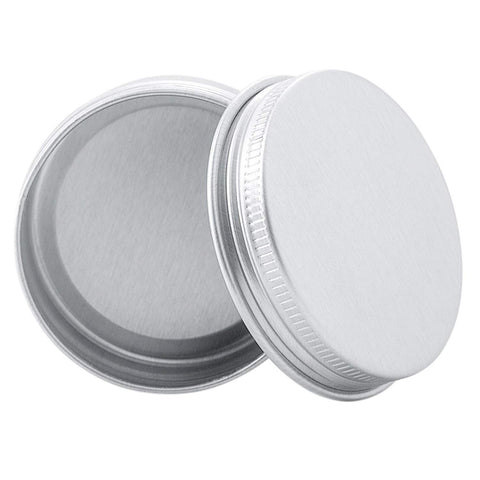 Hulless candle lip balm storage tin silver for cosmetics projects.