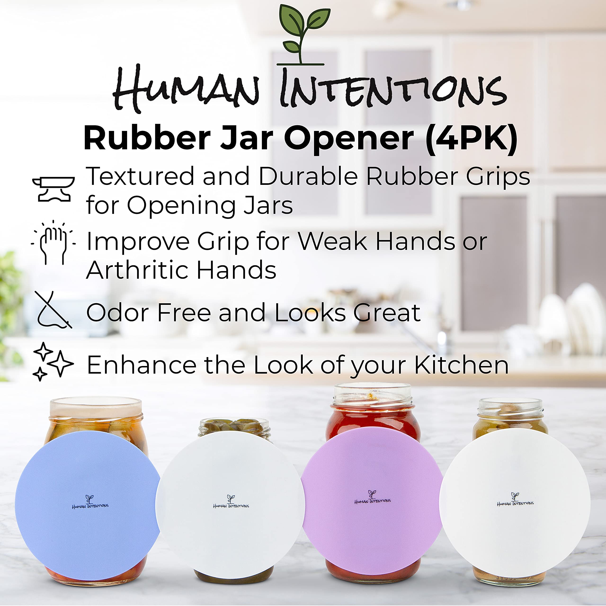 Human Intentions rubber jar gripper pad provides strong leverage for arthritic hands