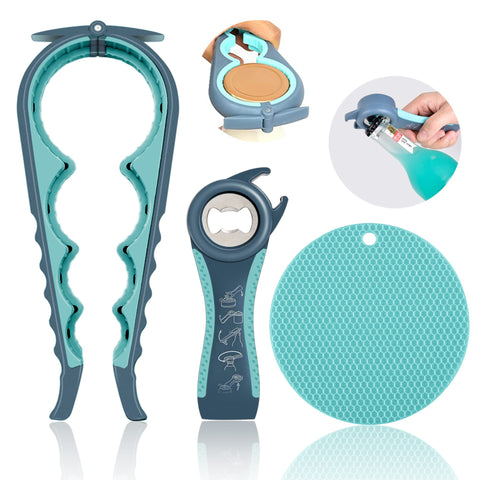HUMANFUN 4-in-1 jar opener in action for easy grip and lid removal.