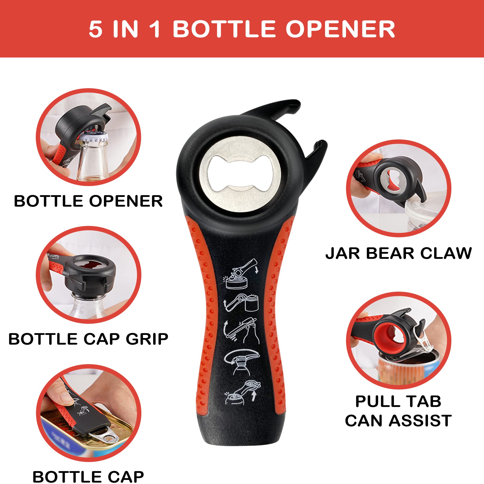 HUMANFUN ergonomic jar grip handles reduce effort when opening soups and sauces