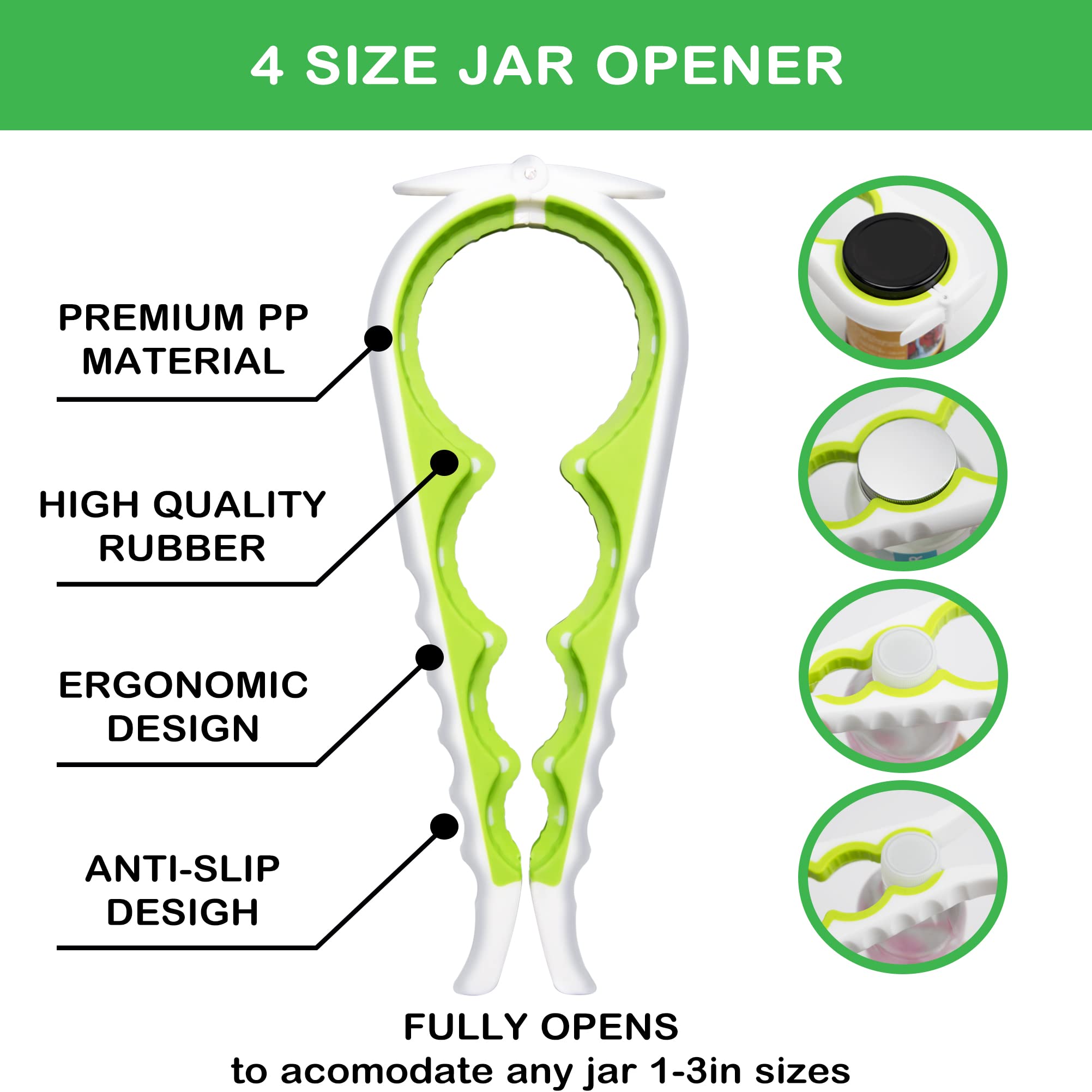 HUMANFUN jar opener with non-slip grip stays secure even when hands are wet.