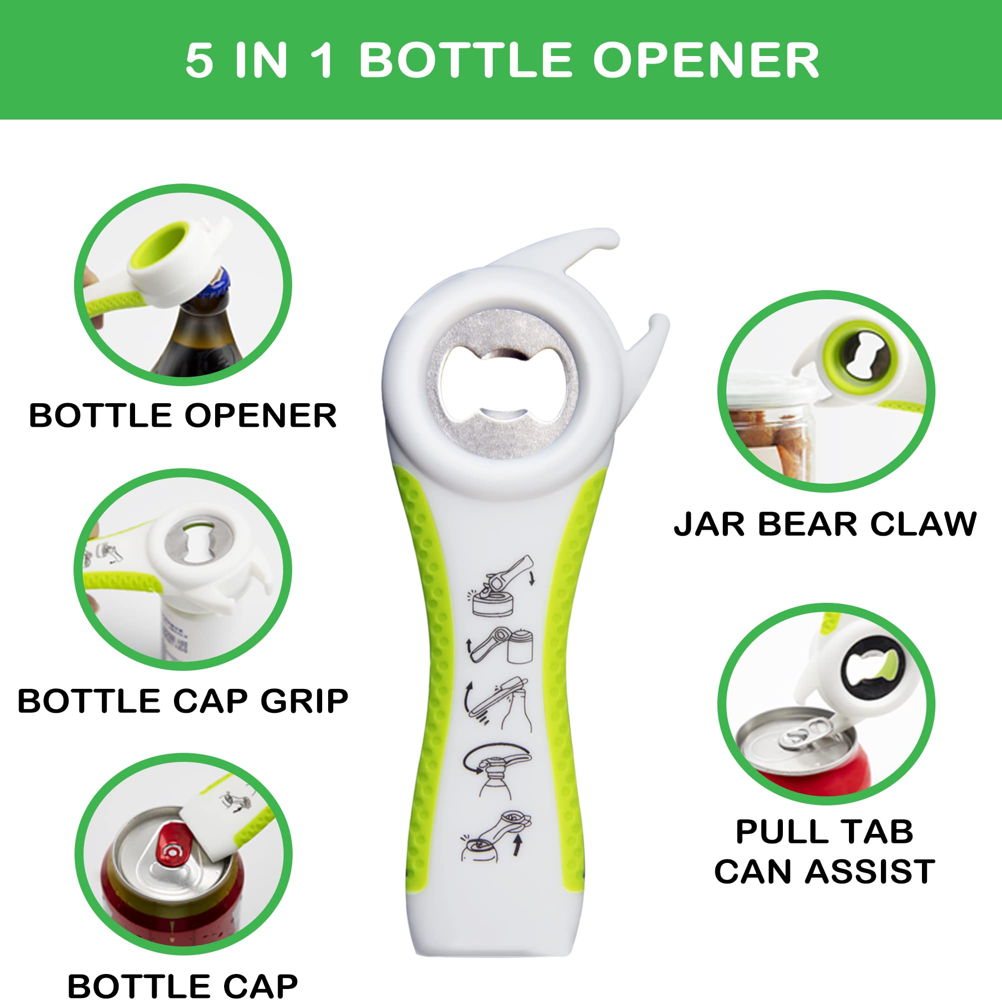 HUMANFUN lid opener aids quick removal of tight lids with controlled motion.