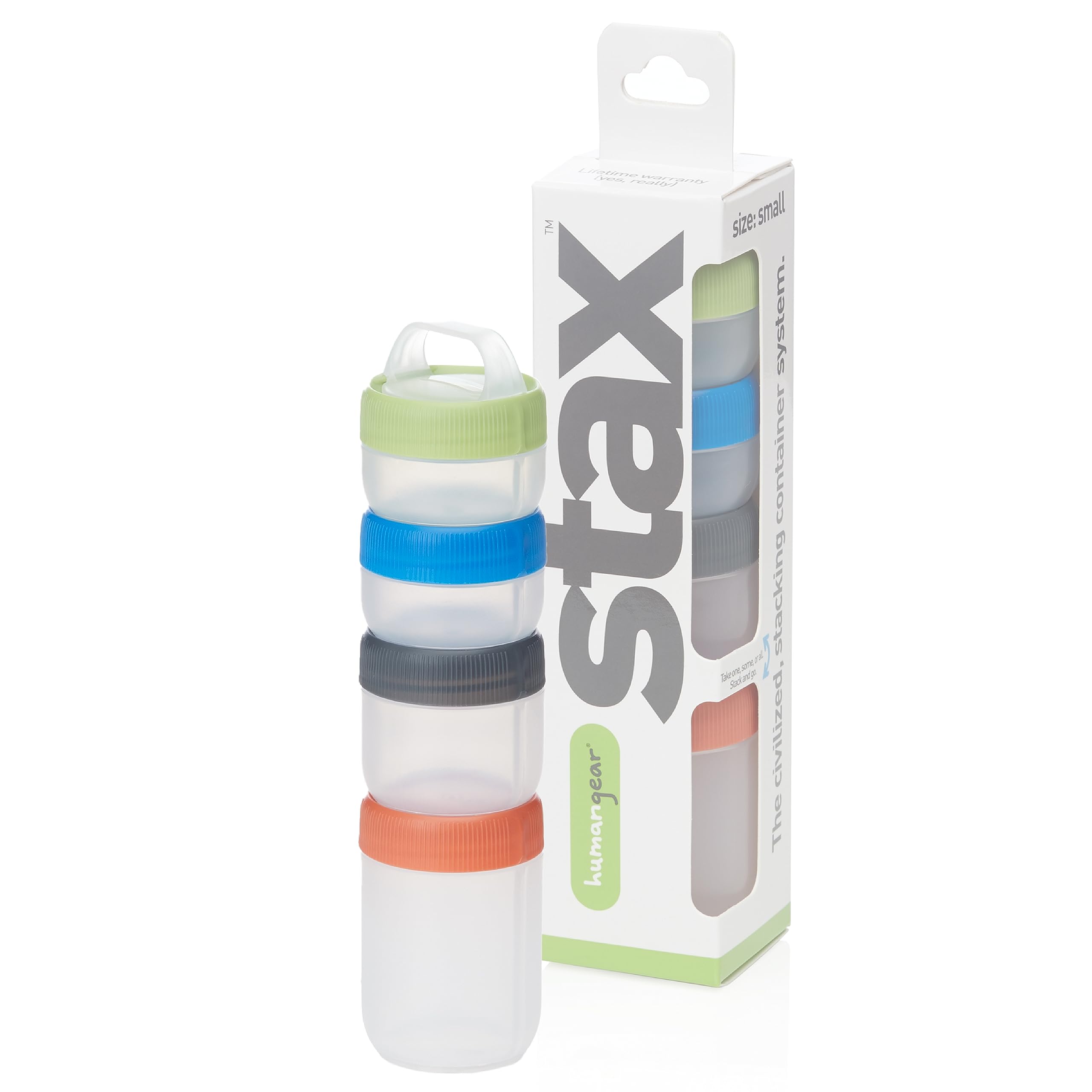 Humangear STAX small stackable snack container for on-the-go snacking.