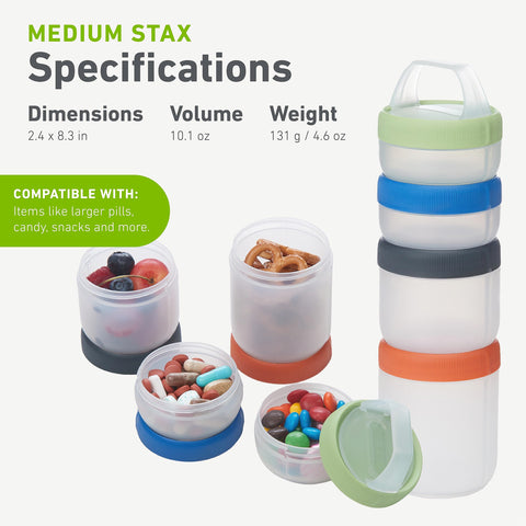 Humangear STAX travel snack organizer keeps options neat.