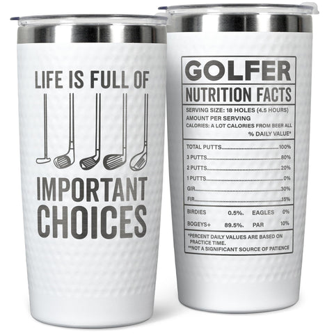 HUNIGIFT golf tumbler 20oz on course keeps drinks hot or cold during rounds.