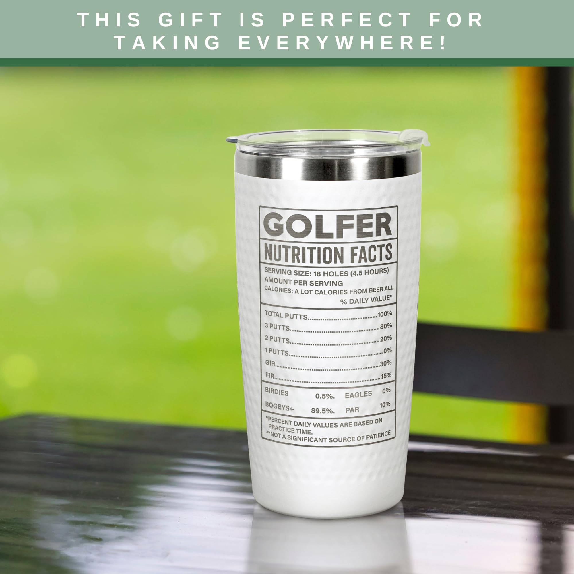 HUNIGIFT golf tumbler cup-holder fit ensures easy transport between tee and clubhouse.