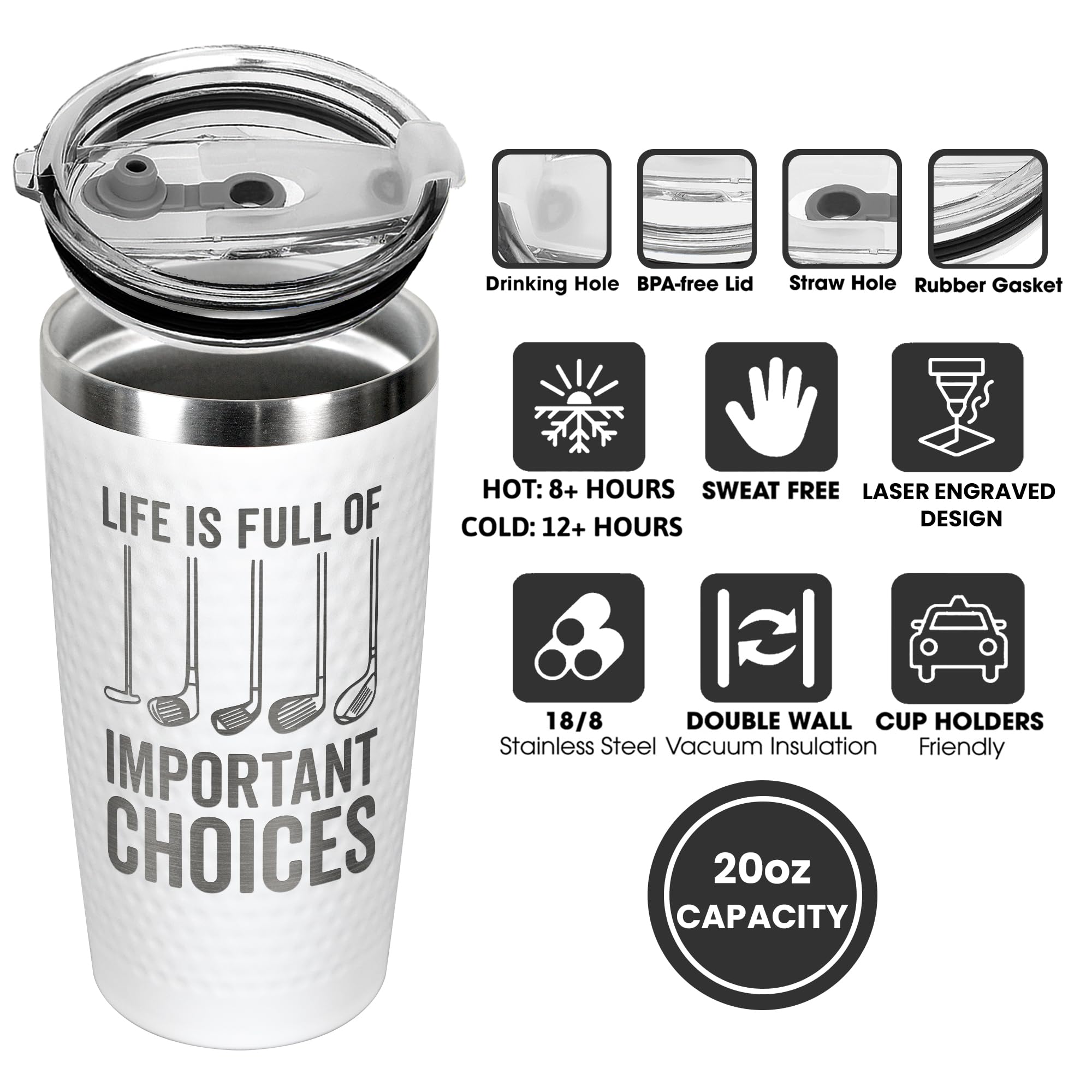 HUNIGIFT 20oz tumbler on the go, keeps beverages ready wherever the day takes you.
