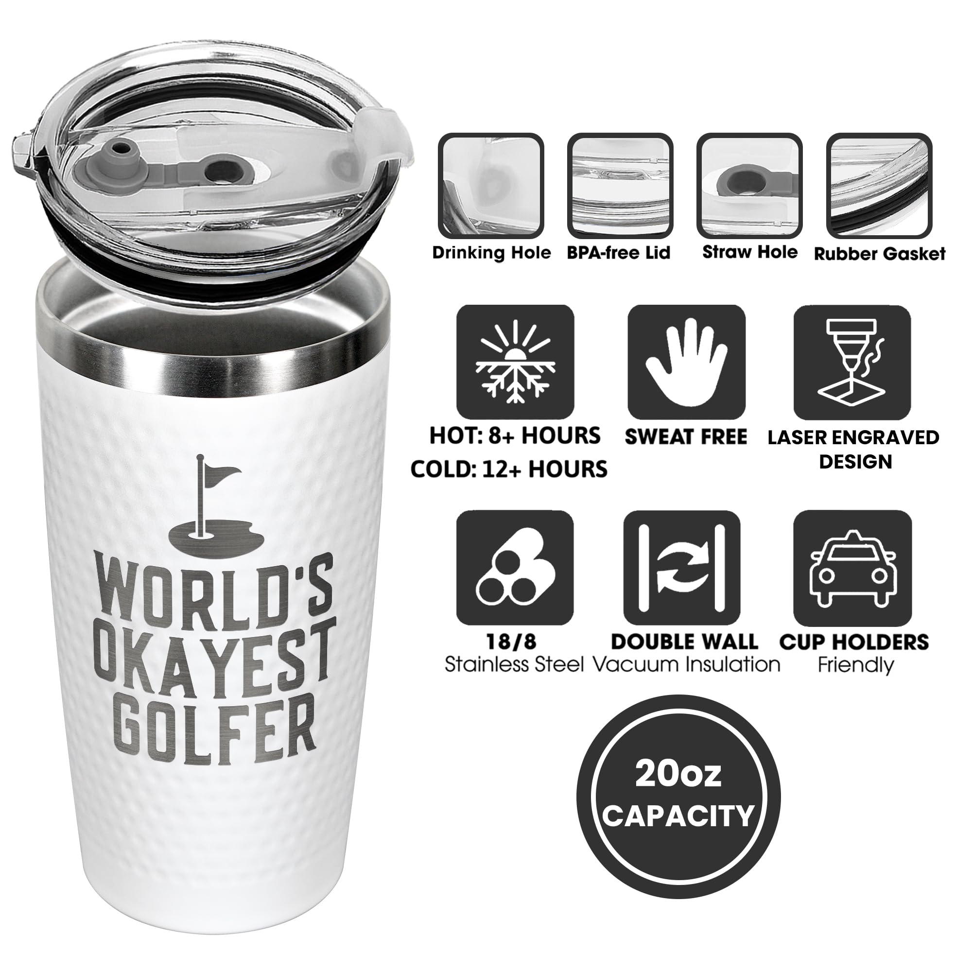 HUNIGIFT Worlds Golfer Tumbler gift-ready, ideal for celebrations