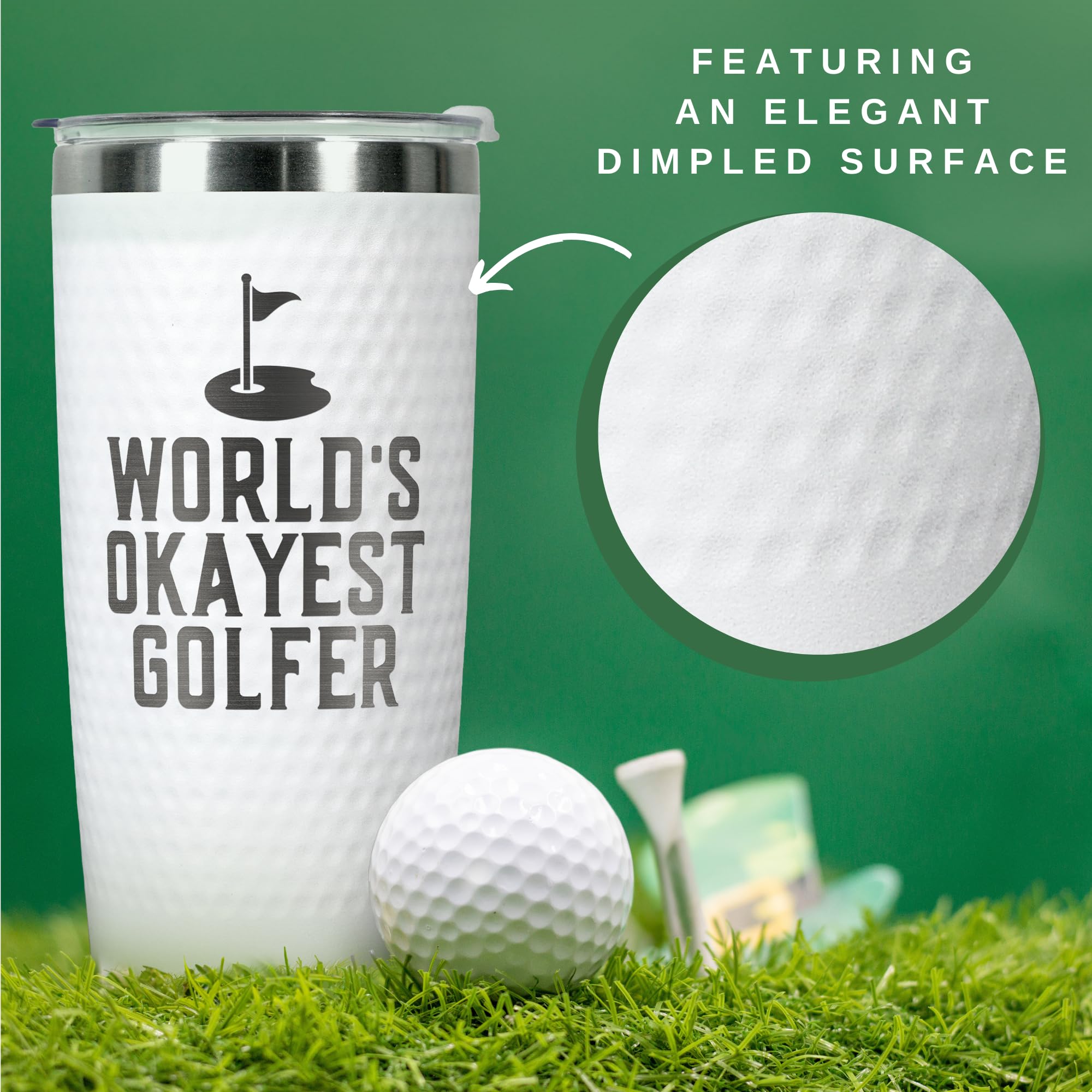 HUNIGIFT Worlds Golfer Tumbler on the green use keeps drinks at proper temperature