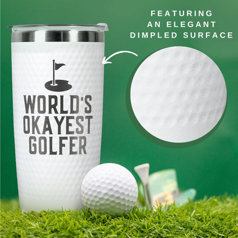 HUNIGIFT Worlds Golfer Tumbler on the green use keeps drinks at proper temperature