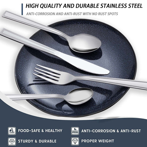 Hunnycook 60-piece set including dinner spoons for family meals and entertaining.