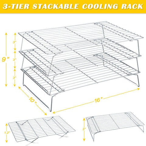 Hunnycook cooling racks 16x10x3 inch ideal for cooling large sheet pans.