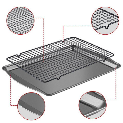 Hunnycook cooling racks with grid design prevent food from slipping.