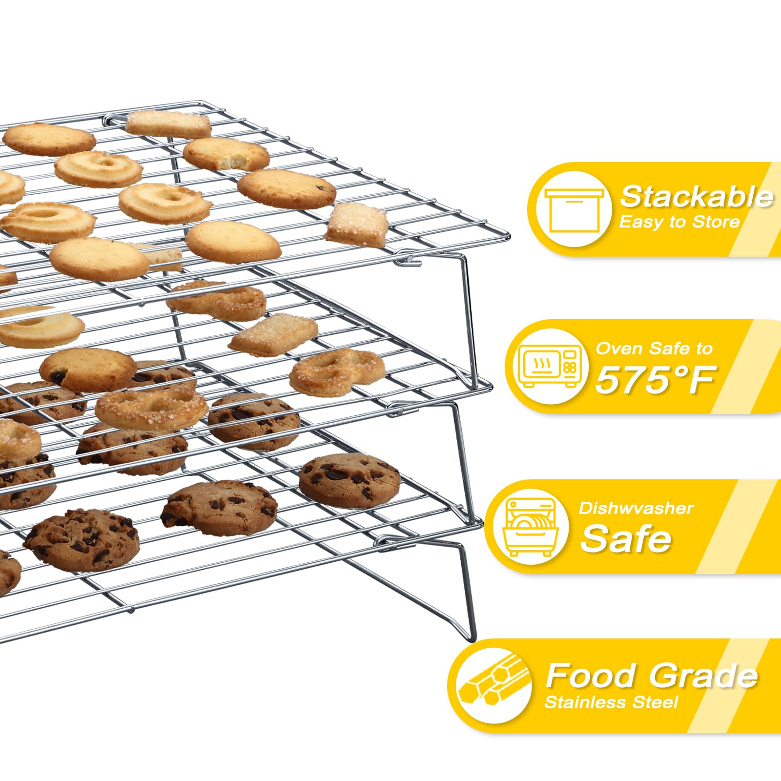 Hunnycook oven-safe racks withstand heat up to 190°C for roasting.