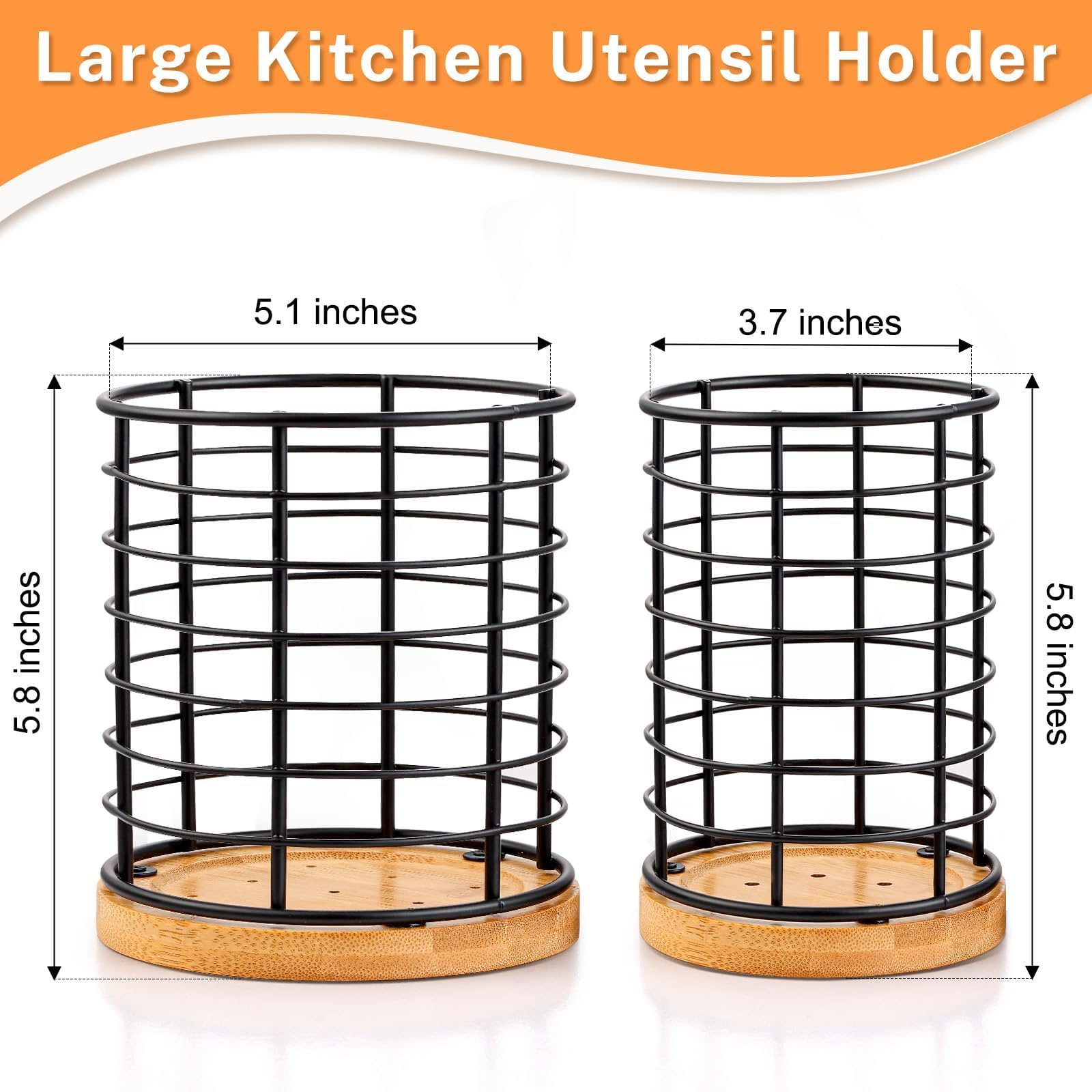 Hunnycook metal mesh utensil crock with breathable design for faster drying