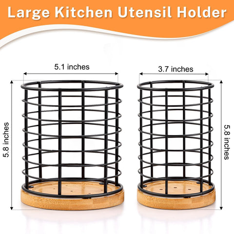 Hunnycook metal mesh utensil crock with breathable design for faster drying