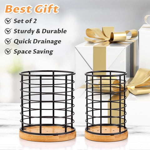 Hunnycook 2-piece set stores bulky and small utensils neatly