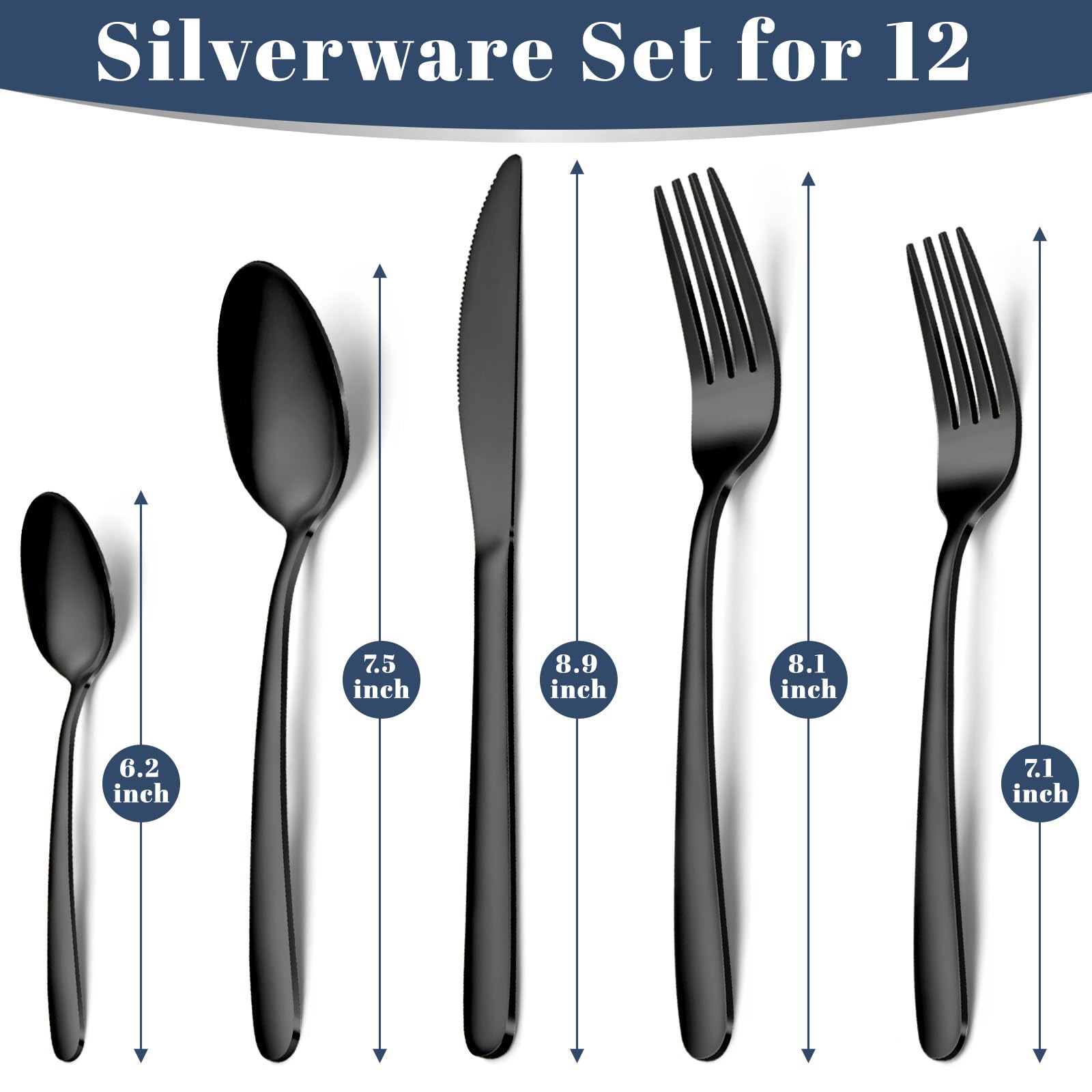 Close-up of Hunnycook polished black finish on silverware with refined shine