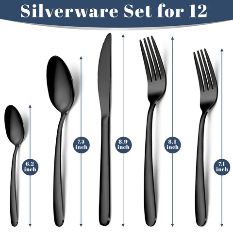 Close-up of Hunnycook polished black finish on silverware with refined shine