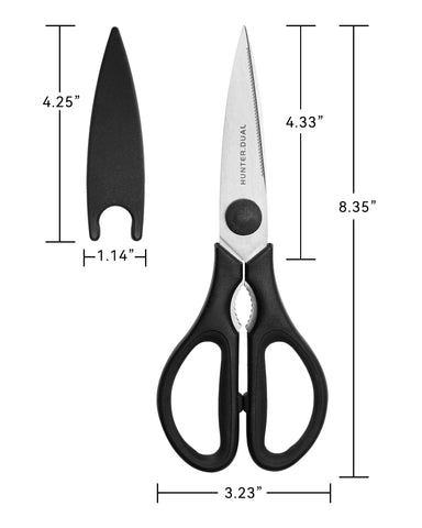 HUNTER.DUAL come-apart kitchen scissors shown for efficient cleaning after use